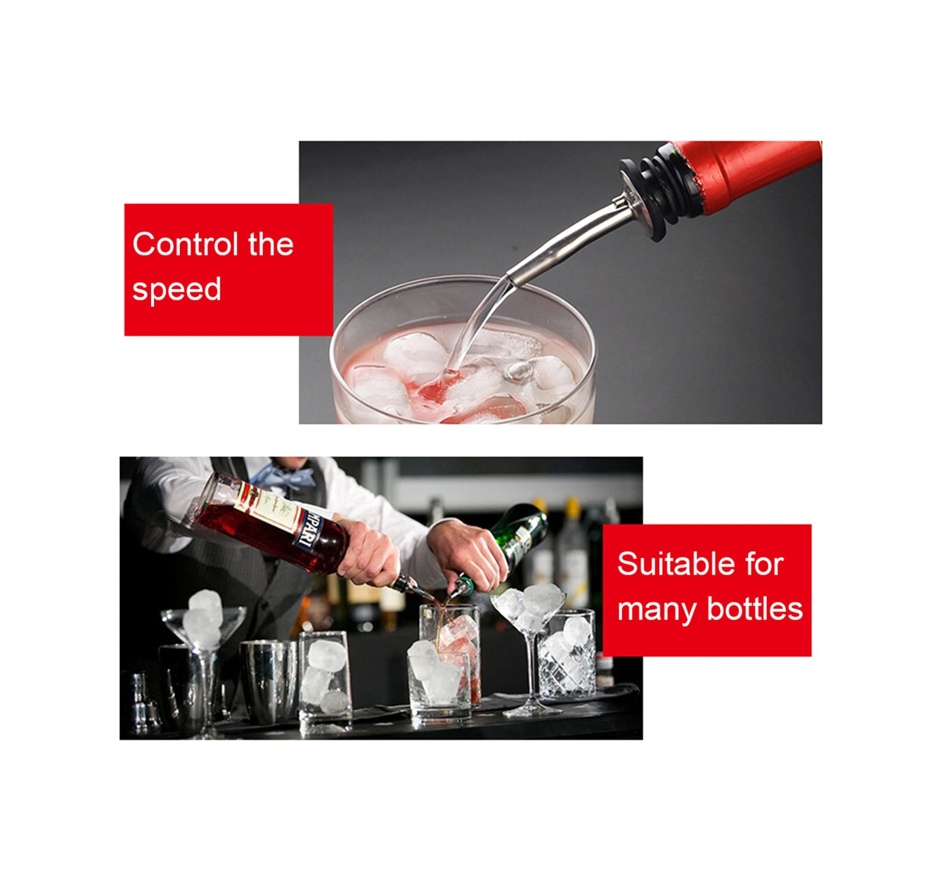 Youmex 304 Paslanmaz Çelik Şarap/yağ Pourer, Kontrollü Döküm, Kauçuk Mantar Tıkanıklığı, Bar Ve Mutfak Gereci Kapağısız Tip 1 Diğer