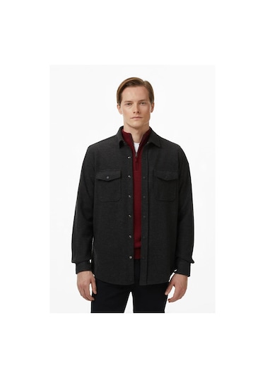 Nautica Erkek Gri Classic Fit Gömlek-12049 Koyu Gri