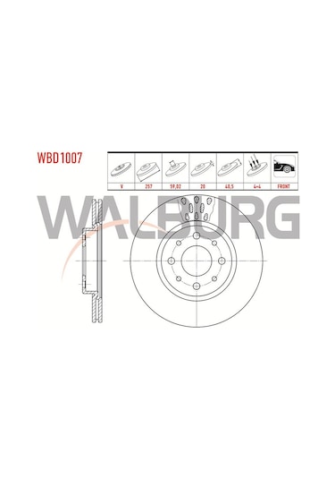 WALBURG WBD1007 FREN DİSKİ ÖN FIAT DOBLO-ALBEA-MAREA-BRAVA-TEMPR