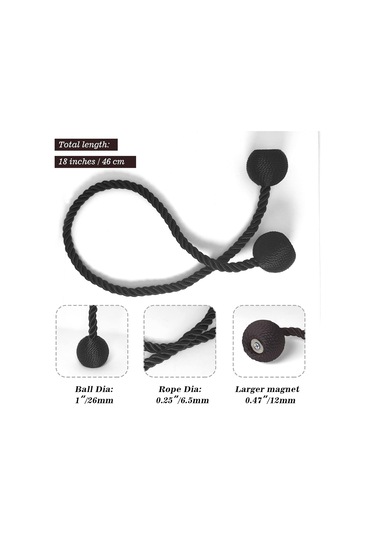 Manyetik Perde Bağları Siyah 2 Adet, Perde Bağları Tokaları Tutucular Kancalar Klipsler Ev, Dış Mekan, Yatak Odası, Ofis, Dekoratif Perde Diğer