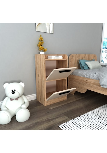 Arnetti 2 Çekmeceli Luses Komodin Atlantik Çam Bej