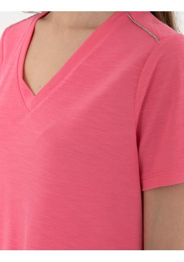 Pierre Cardin Kadın Pembe Tişört 50301461-vr041 Pembe