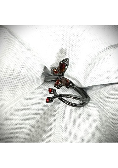 Dükkan Design Kuyruklu Kelebek Ayarlanabilir Yüzük Antrasit