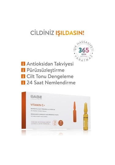 Babe Vitamin C+ Aydınlatıcı Etkili Konsantre Bakım Ampul Serum 10 x 2 ML