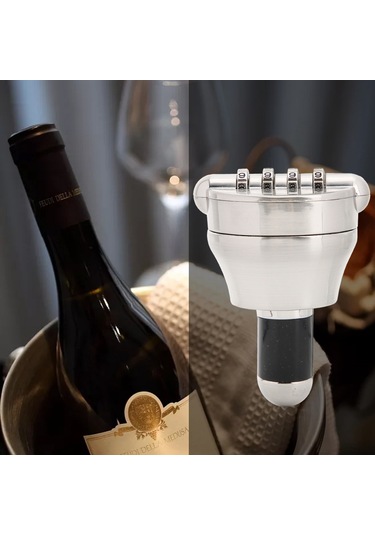 Shineyee Metal Şarap Şişesi Kilitleri - 4 Basamaklı Parola Kilidi İle Çocuk Koruma Ve Şarap Saklama - Zink Alaşımlı, Stilize Tasarım Diğer