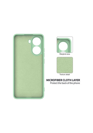 Xiaomi Poco X7 Pro İçin Düz Renk Sıvı Silikon Damlamaz Tam Kapsama Telefon Kılıfı Yeşil