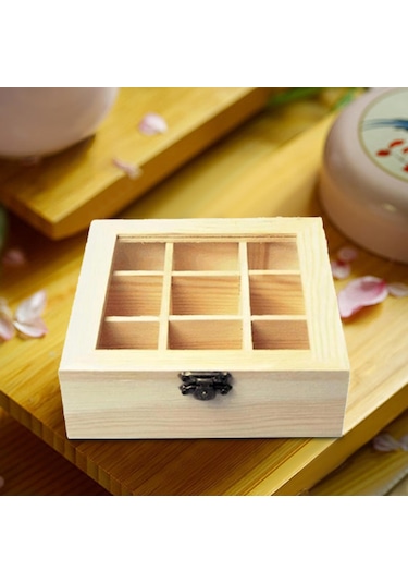 Homyl Çay Kutusu Organizatör, Konteyner Organizatör Depolama Kahverengi