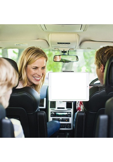 Cbtx Chz09 Çift Klipsli Araba Kafalık Montaj Telefon Tutucu 360 Derece Dönen Teleskopik Araba Koltuğu Tablet Standı Beşik Siyah