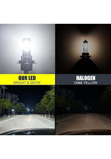 Jeehugo H7 Tipi 6000k Led Ön Farı, Direk Takma, Yüksek Güç, Çift Paket 12v