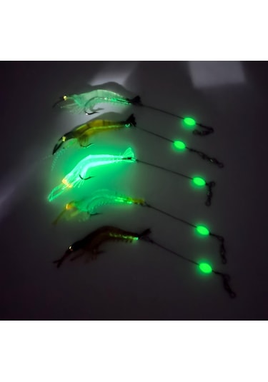 Valkyrie Fosforlu Gerçekçi Silikon Karides Balık Yemi 5 Adet Kutulu - 7.5 CM - 5.5 GR