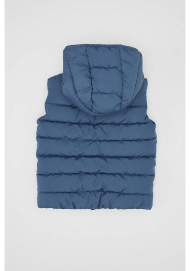 DeFacto Erkek Bebek Su Geçirmez Kapüşonlu Fermuarlı Şişme Yelek A2221A525SPIN257 İndigo