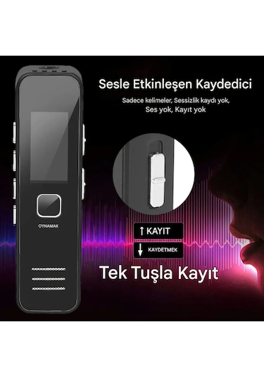 Ultratekno Kb60 64 Gb Dijital Ekranlı Kulaklık li Profesyonel Ses Kayıt Cihazı