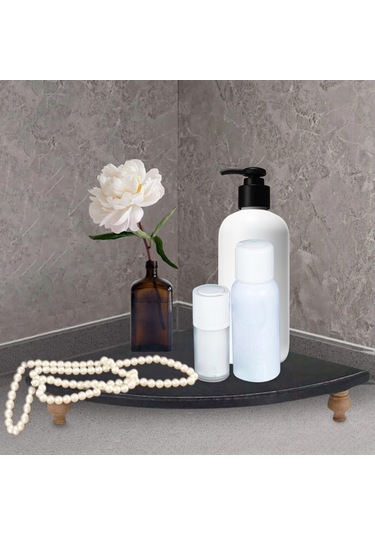 Suntek Tezgah Üstü Mutfak Parfümü Için Ahşap Köşe Raf Siyah