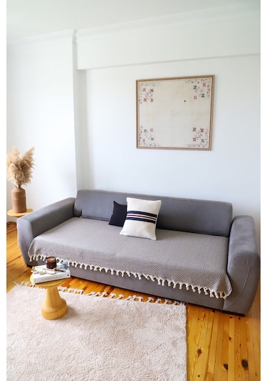 Yıldız Kahverengi Oturma Yerini Kapatan Koltuk, Çekyat, Kanepe Örtüsü/ Şalı 115x200 Cm Kahverengi