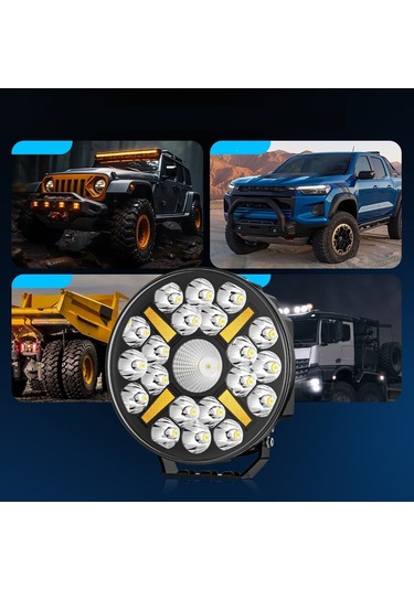 Kamyon Tır 9 İnç Sis Farı Tepe Ve Tampon Lambası 100 W Projektör Lamba Gündüz Led Drl Sarı Ve Beyaz