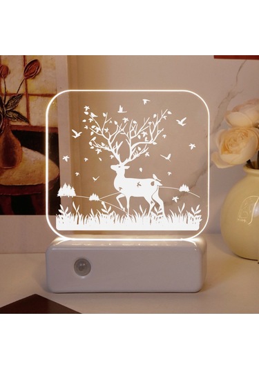 Lıcorıce Çift Kullanımlı Akıllı İndüksiyon Gece Lambası-elk Modelleri Sıcak Renkler Diğer