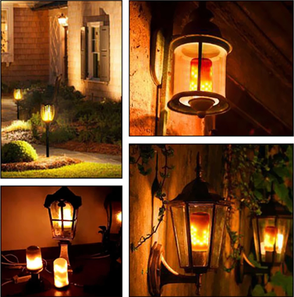 Youmex Led Alev Işık Ampülü - 3 Modlu Tatlı Alev, Sürekli Parlak, Nefes - 99 Led - 1800-2000k - Dekoratif Odalar, Barlar İçin