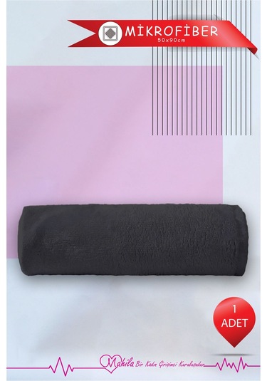 1 Adet 50x90 Mikrofiber Havlu, Premium Havlu, Spor Havlusu, Fitness Havlusu, Berber Kuaför Havlusu Siyah