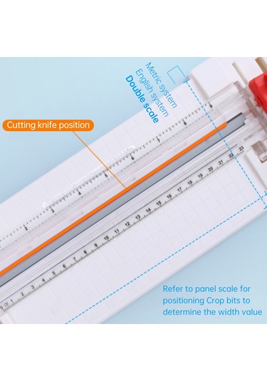 Kangvka 13045 4 Fonksiyonlu Kağıt Kesici - Düz/kesik/dalgalı Çizgi & Kıvrım Vuruşu, 23cm Genişlik, 6 Kağıtlı, Fotoğraf Kesim Aracı, Beyaz