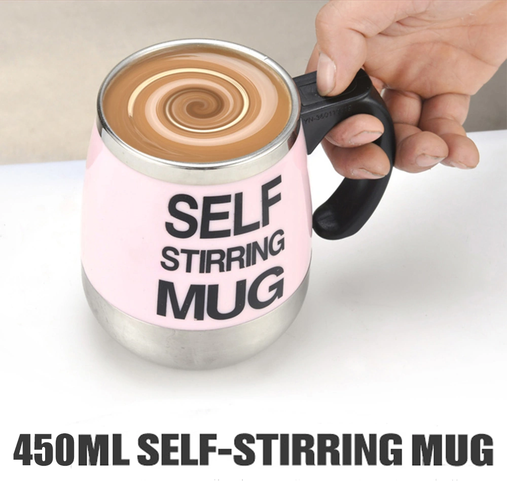 Kosona Otomatik Karıştırıcı Çelik Kupa, 450ml, Tek Tuş İle Kahve/çay Karıştırır, Pembe Pil Dahil Değil Diğer