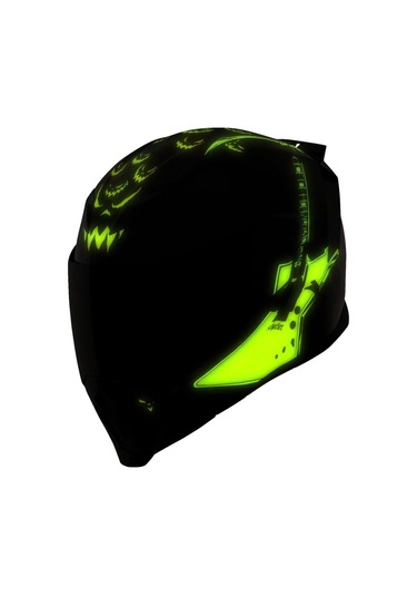 Icon Airflite Trick Or Street 4 Kapalı Motosiklet Kaskı Siyah Mavi Turuncu Kırmızı Siyah - Mavi - Kırmızı