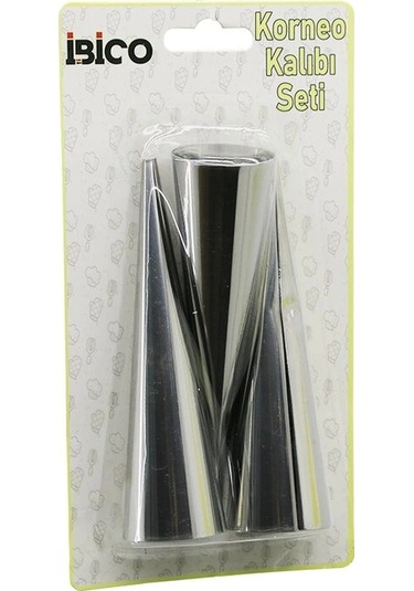 3pcs Metal Korneo Kalıp - Pasta Dekorasyon Aparatı Çap:3.4cm X Uzunluk:12cm Brkt-921602 Çok Renkli