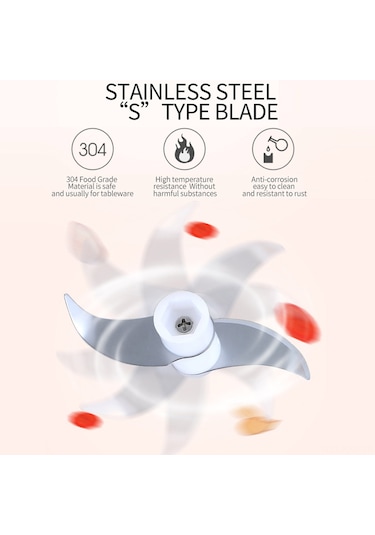 Kosona 250ml Usb Şarjlı Püskürtme Butonuyla Gönüllü, Biber, Zencefil, Sarımsak Ve Bebek Yemeği Blenderı - Pembe Diğer