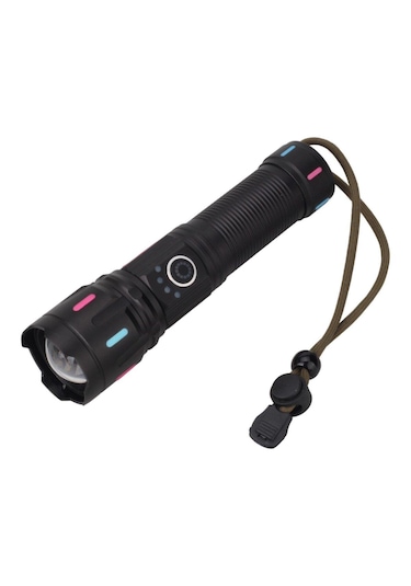 Panther 30 Watt Tg Ledli Usb Şarjlı El Feneri Siyah
