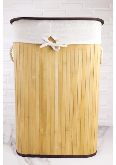 Digithome Dikdörtgen Bambu Çamaşır Sepeti Naturel Cl-6002-01