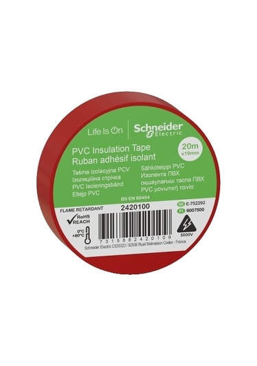 Schneider Thorsman İzole Bant 19 MM x 20 M Kırmızı 8'li Paket