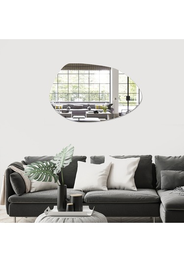 Decorıta Ayna - Tasarım Şekilli Oval Ayna - 119Cm X 79Cm Çok Renkli