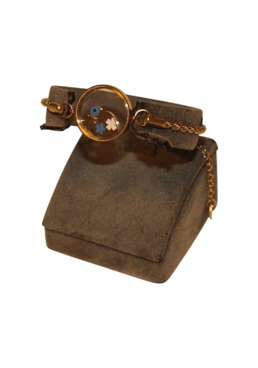 Çiçek Ve Kalpli Yonca Detaylı Çelik Bileklik 17 Cm Zincirli Kararmaz Gold Çiçek Bileklik Gold