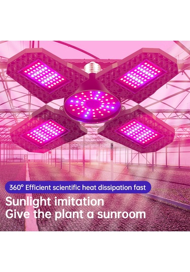 Teltree 240 Led Tam Spektrumlu Bitki Büyüme Lambası, 360 Kapsama, 90 Katlanabilir, Su Geçirmez, E27 Bağlantılı Diğer