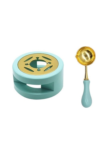 Davetiye Mum Mühürü Uygulama Seti Su Yeşili Renk 455 Çelenk