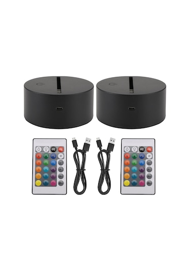 Xurunkeji 2'li Paket 3d Gece Led Işık Lambası Tabanı + Uzaktan Kumanda + Usb Kablosu, Akrilik Siyah İçin 16 Renk Işık Gösterisi Ekran Standı Siyah Xurunkeji 2'li Paket 3d Gece Led Işık Lambası Tabanı + Uzaktan Kumanda + Usb Kablosu, Akrilik Siyah İçin 16 Renk Işık Gösterisi Ekran Standı Siyah