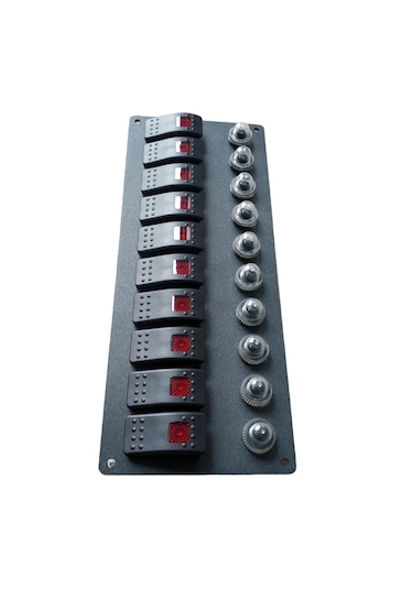 Tekne Ve Karavan Otomatik Sigorta Paneli. 10'lu Antrasit