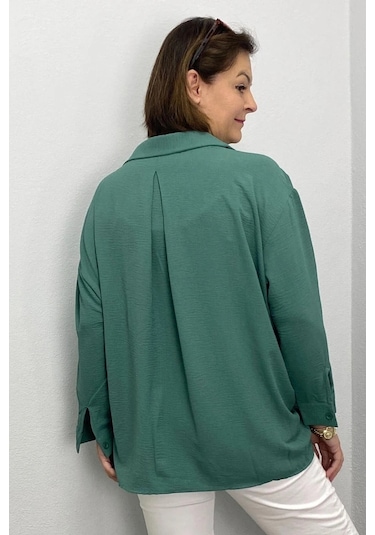 Mia Butik Kadın Mint Yeşili Ayrobin Gömlek Mint Yeşili