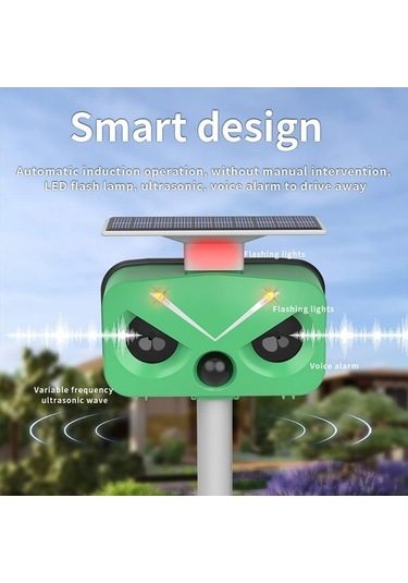 Besthome1 Qianfan Caydırıcı Kedi Kovucu Ultrasonik Güneş Kuş Caydırıcı Beyaz Renk