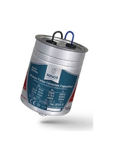 Pofaco 1 Kvar Monofaze 230v Silindir Tip Kandansatör P230100