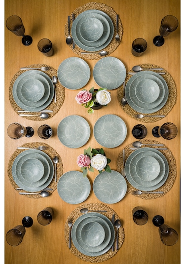 Gobelin Grey 6 Kişilik 24 Parça Porselen Yemek Seti