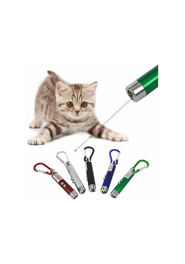 Üç Fonksiyonlu Lazer Kedi Oyuncağı Çok Renkli