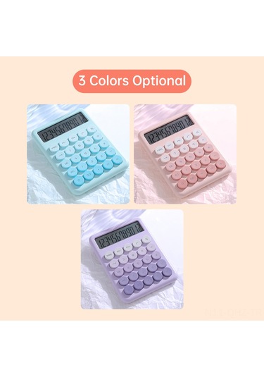 Aubyhe Desk Tipi Renkli Gradyan Hesap Makinesi - 12 Basamaklı Büyük Lcd Ekran, Sessiz İşlem, Aaa Pil Pil Yok - Pembe Gradyan Pembe