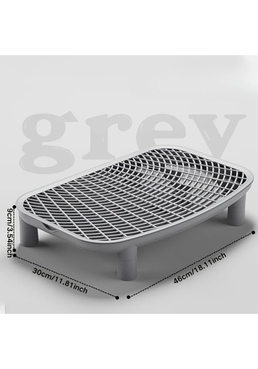 Brightnova Gri Kedi Kumu Paspası Çift Katlı Yıkanabilir Anti Sıçratan Büyük Tüy Dostu