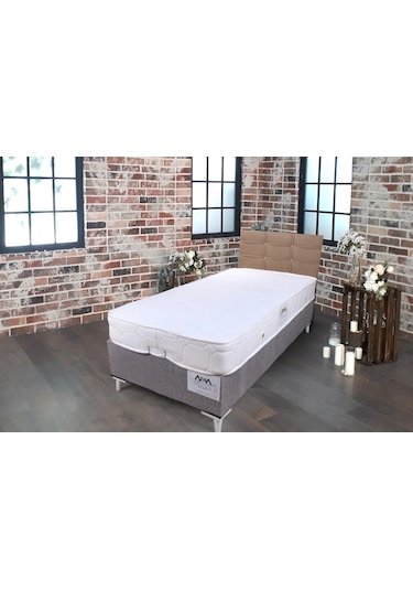 Azrayatakmobilya Tek Kişilik Yatak+Baza + Başlık Basic 90 x 190 CM