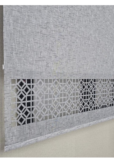 Bbb Keten Kumaşlı Lazer Kesim Tül Stor Perde Mlt1004 Antrasit