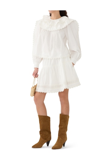 Ulla Johnson Romantik Mini Etek Beyaz