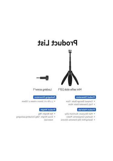 Createtech Mavic Eylem Kamera Tripod, Hareketli Ayarlı, Dayanıklı Model