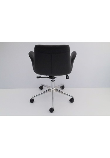 Hava Siyah Deri Ofis Sekreter Çalışma Sandalyesi