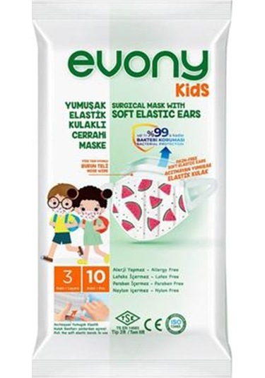 Evony Çocuk Maskesi 10'Lu 5070027