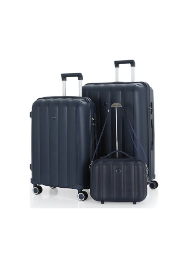 Mçs Polipropilen 3lü Valiz Seti Büyük & Orta & Makyaj V305 S21yy1000078-set 00008 Lacivert